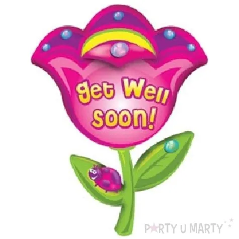 balon foliowy 32 kwiatek get well soon
