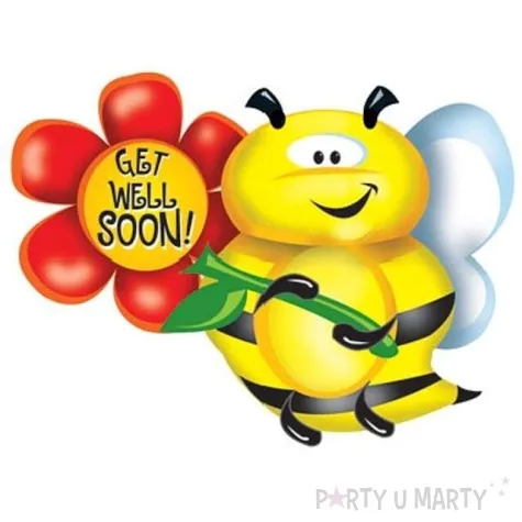 balon foliowy 32 pszczola z kwiatkiem