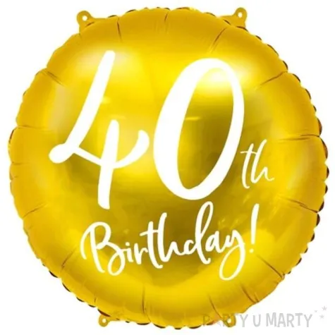 balon foliowy 40 urodziny 40th birthday zloty partydeco 18 rnd