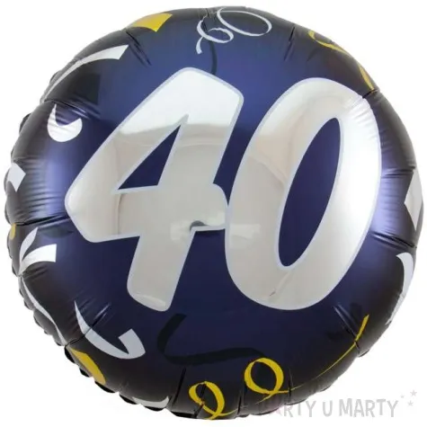balon foliowy 40 urodziny czarny folat 18 rnd