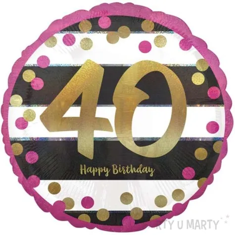 balon foliowy 40 urodziny milestone amscan 17 rnd