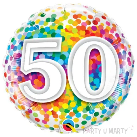 balon foliowy 50 confetti qualatex 18 rnd