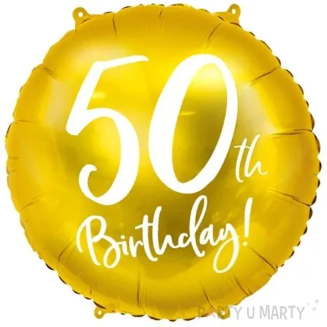 balon foliowy 50 urodziny 50th birthday zloty partydeco 18 rnd