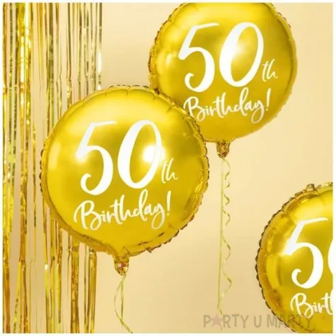 balon foliowy 50 urodziny 50th birthday zloty partydeco 18 rnd