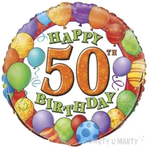 balon foliowy 50 urodziny baloniki unique 18 rnd
