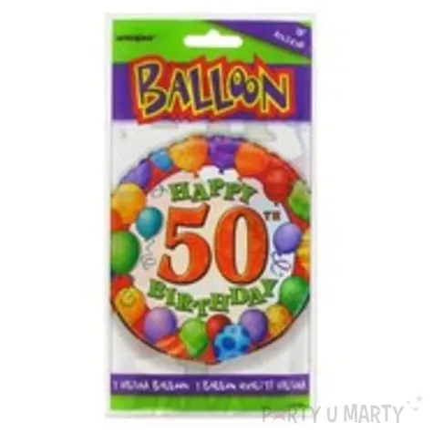 balon foliowy 50 urodziny baloniki unique 18 rnd