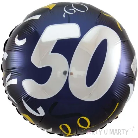 balon foliowy 50 urodziny czarny folat 18 rnd