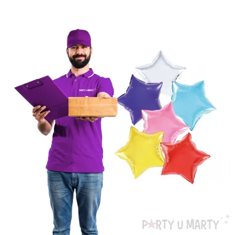 balon foliowy 6 gwiazd partypal 18 str zestaw