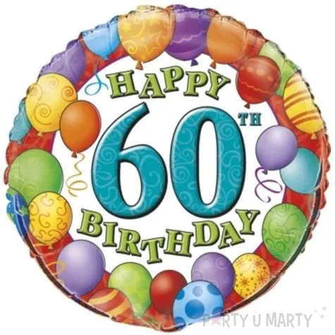 balon foliowy 60 urodziny baloniki unique 18 rnd