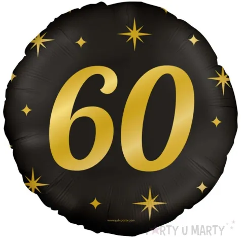 balon foliowy 60 urodziny classy party zloto czarny pd party 18 rnd