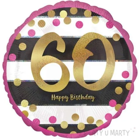 balon foliowy 60 urodziny milestone amscan 17 rnd