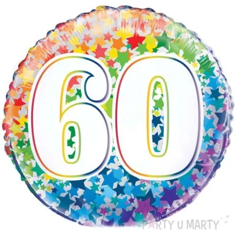balon foliowy 60 urodziny rainbow unique 18 rnd