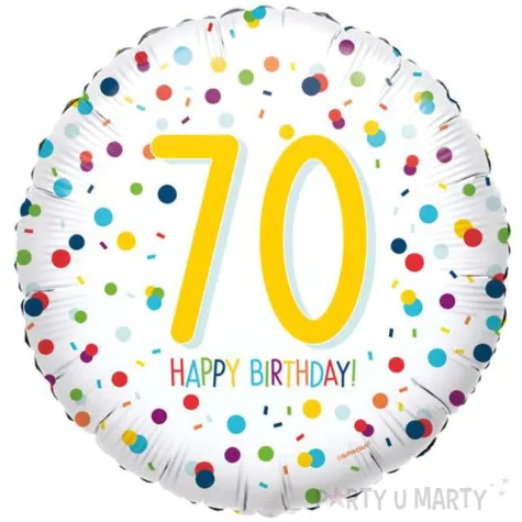 balon foliowy 70 urodziny happy birthday konfetti amscan 16 rnd