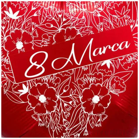 balon foliowy 8 marca czerwony 18 hrt