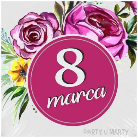 balon foliowy 8 marca piwonie bialy 18 hrt