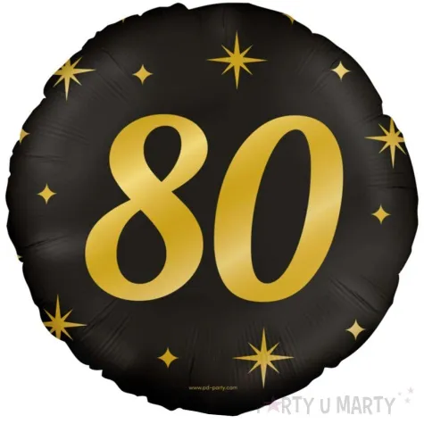 balon foliowy 80 urodziny classy party zloto czarny pd party 18 rnd