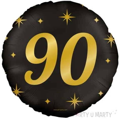 balon foliowy 90 urodziny classy party zloto czarny pd party 18 rnd