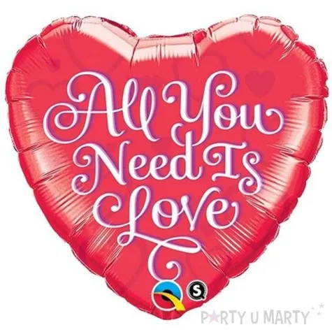 balon foliowy all you need is love red czerwony qualatex 18 hrt