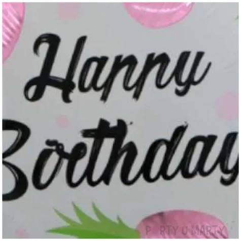 balon foliowy ananasowe happy birthday rozowy 18 rnd