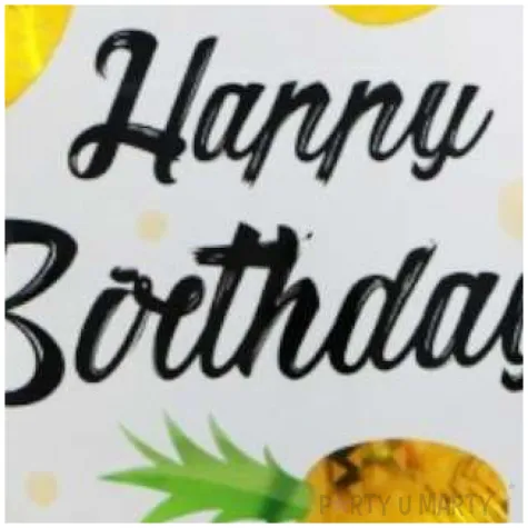 balon foliowy ananasowe happy birthday zolty 18 rnd