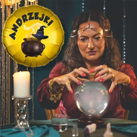 balon foliowy andrzejki wrozbita maciej i mikstura zloty 18 rnd