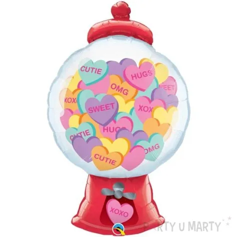 balon foliowy automat z serduszkami xxl qualatex 43 shp