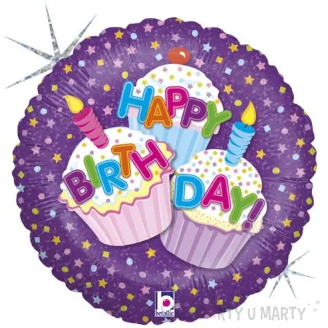 balon foliowy babeczki happy birthday grabo 18 rnd