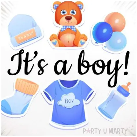 balon foliowy baby boy its a boy dekoracja na baby shower chlopca gender reveal 18 rnd