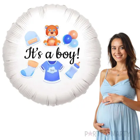 balon foliowy baby boy its a boy dekoracja na baby shower chlopca gender reveal 18 rnd