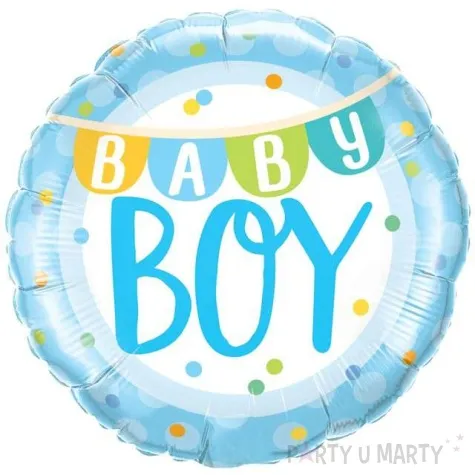balon foliowy baby boy qualatex 18 rnd