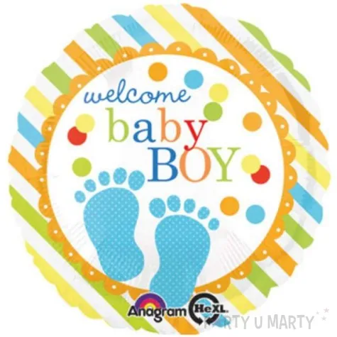 balon foliowy baby feet boy amscan 17 rnd
