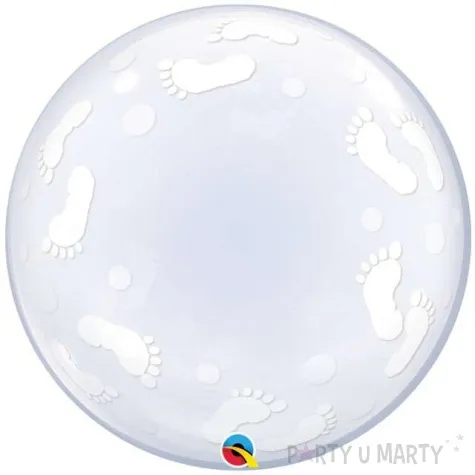 balon foliowy baby footprints qualatex bubbles 22 orb
