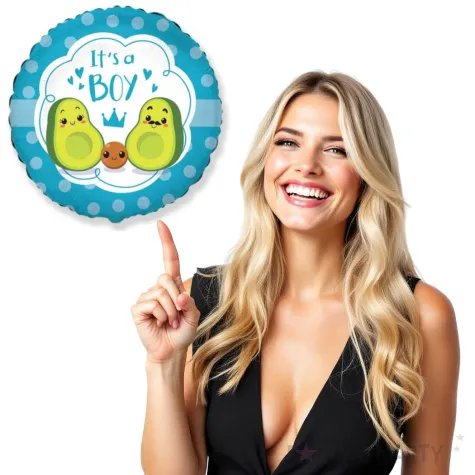 balon foliowy baby shower boy awokado flexmetal 18 rnd