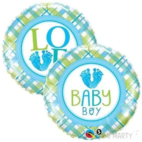 balon foliowy baby shower boy dwustronny qualatex 18 rnd