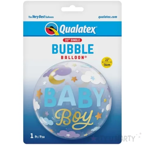 balon foliowy baby shower boy qualatex bubble 22 orb