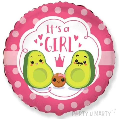 balon foliowy baby shower girl awokado flexmetal 18 rnd