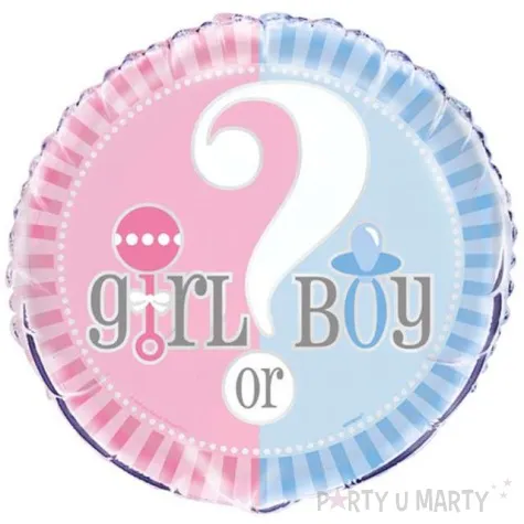 balon foliowy baby shower girl boy unique 18 rnd