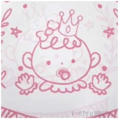 balon foliowy baby shower girl rozowo bialy tuban 18 orb