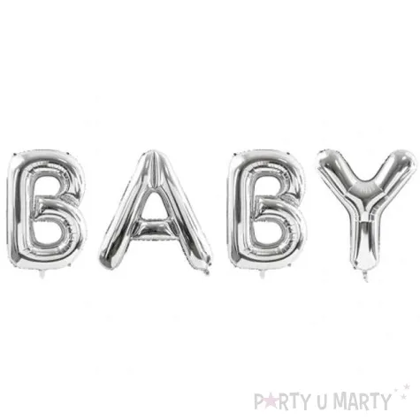 balon foliowy baby srebrny partydeco 34 ltr