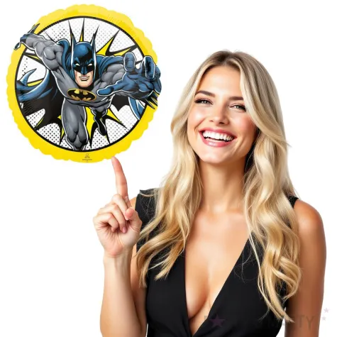 balon foliowy batman zolty amscan 18 rnd
