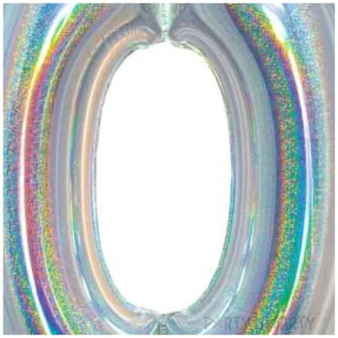 balon foliowy beauty and charm cyfra 0 srebrny holograficzny godan 30 dgt