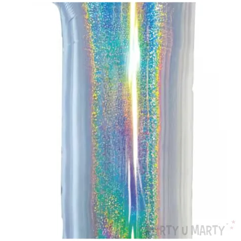 balon foliowy beauty and charm cyfra 1 srebrny holograficzny godan 30 dgt
