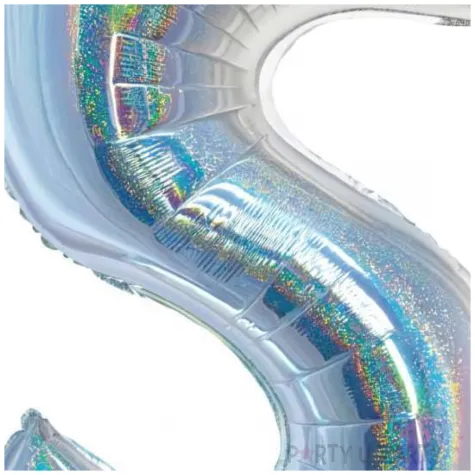 balon foliowy beauty and charm cyfra 5 srebrny holograficzny godan 30 dgt
