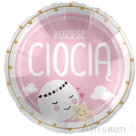balon foliowy bedziesz ciocia rozowy premioloon 17 rnd