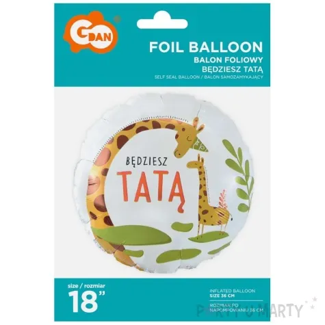 balon foliowy bedziesz tata zyrafy godan 18 rnd