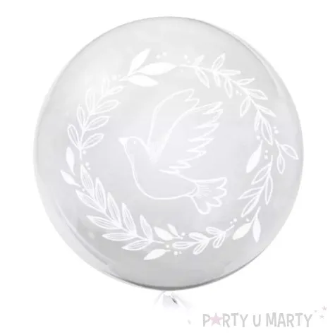 balon foliowy bialy golab przezroczysty tuban 18 orb