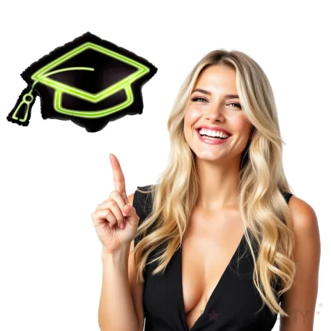 balon foliowy biret absolwenta neonowy amscan 30 shp