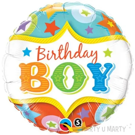 balon foliowy birthday boy qualatex 18 rnd