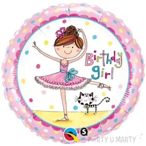 balon foliowy birthday girl baletnica rozowy qualatex rnd
