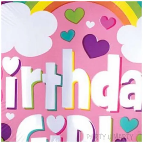 balon foliowy birthday girl rozowy amscan 18 rnd
